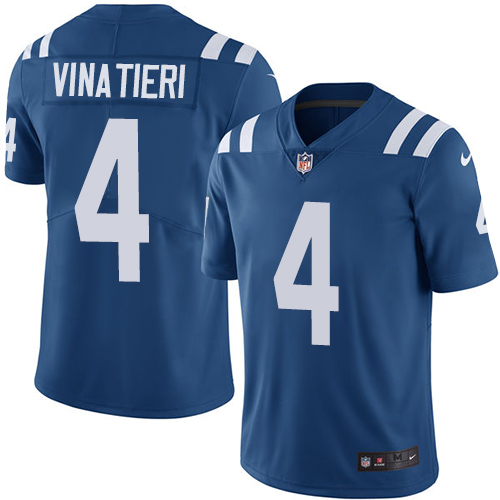Indianapolis Colts 4 Limited Adam Vinatieri Royal Blue Nike NFL Home Men Vapor Untouchable jerseys